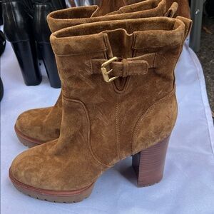 Veronica Beard Brown Suede Heeled Boots